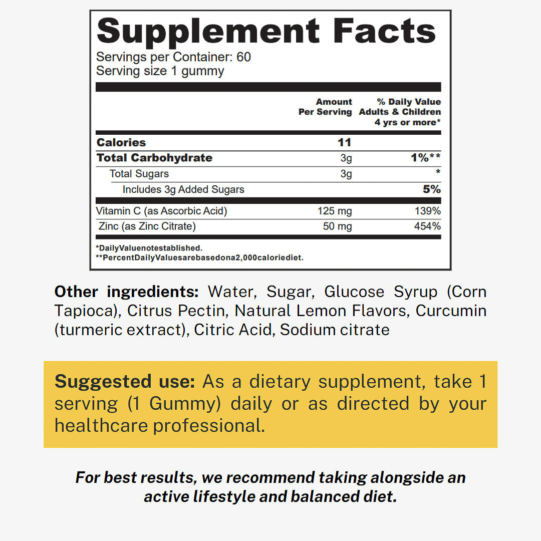 Zinc 50mg Gummies + Vitamin C