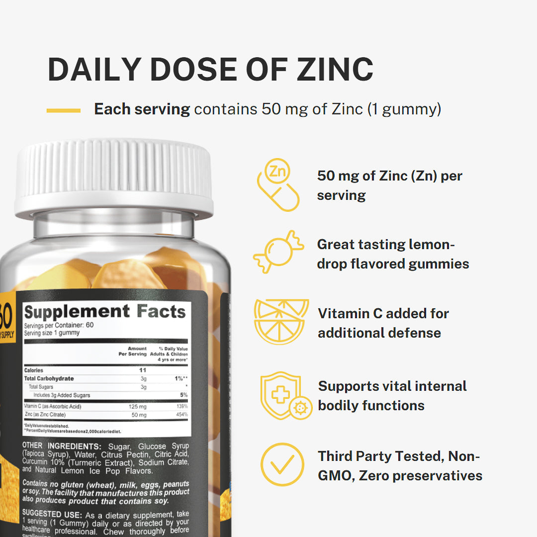 Zinc 50mg Gummies + Vitamin C